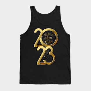 Golden Happy New Year 2023 Tank Top